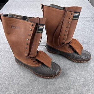 Kenetrek Boots Mens Size 14 Brown Leather Rubber Snow Waterproof Thinsulate